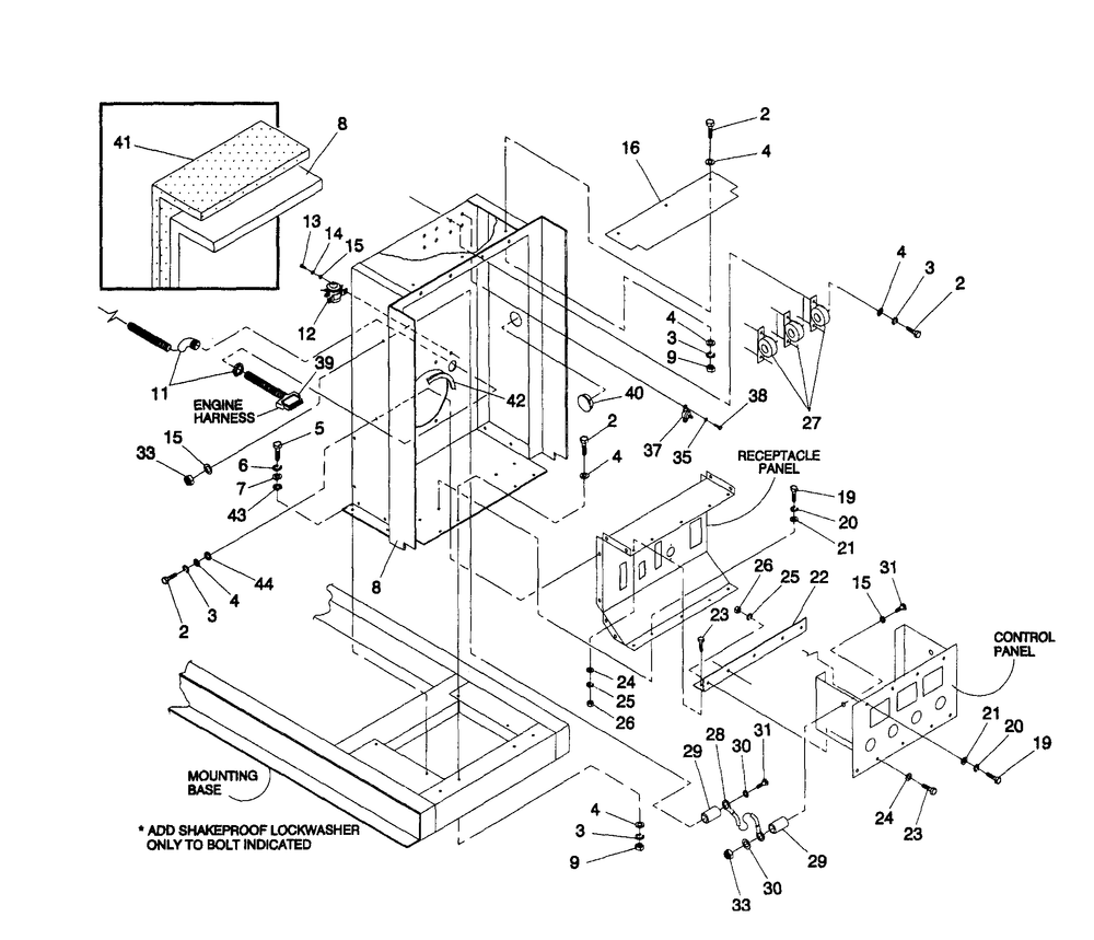 Connection Panel Diagram and Parts List for 4363-1  Generac Generator