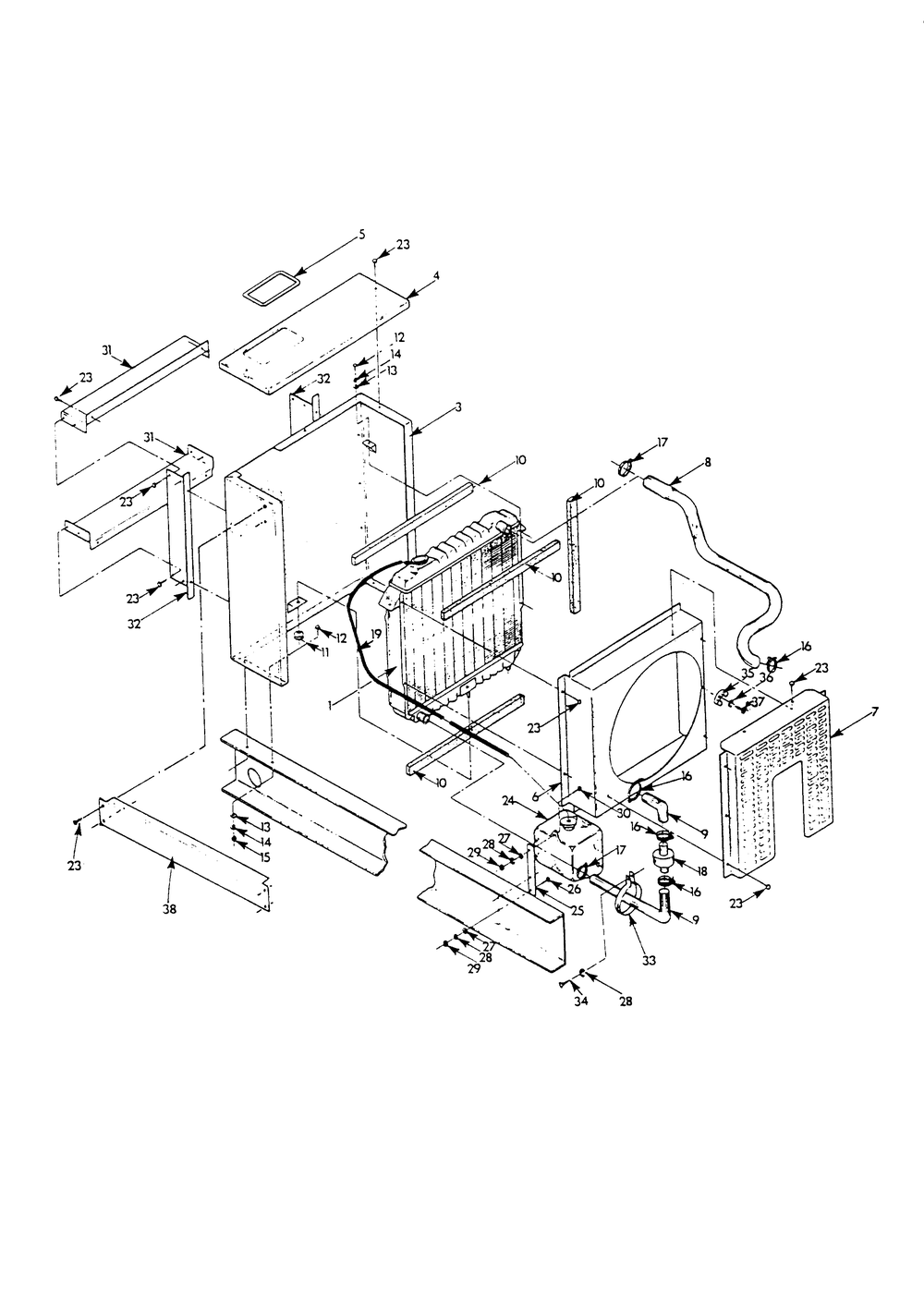 Radiator Diagram and Parts List for 9105-0  Generac Generator