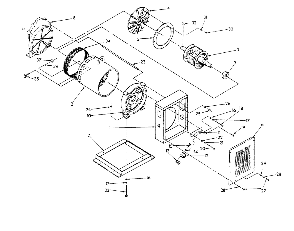 Generator (Part 1) Diagram and Parts List for 9665-0  Generac Generator