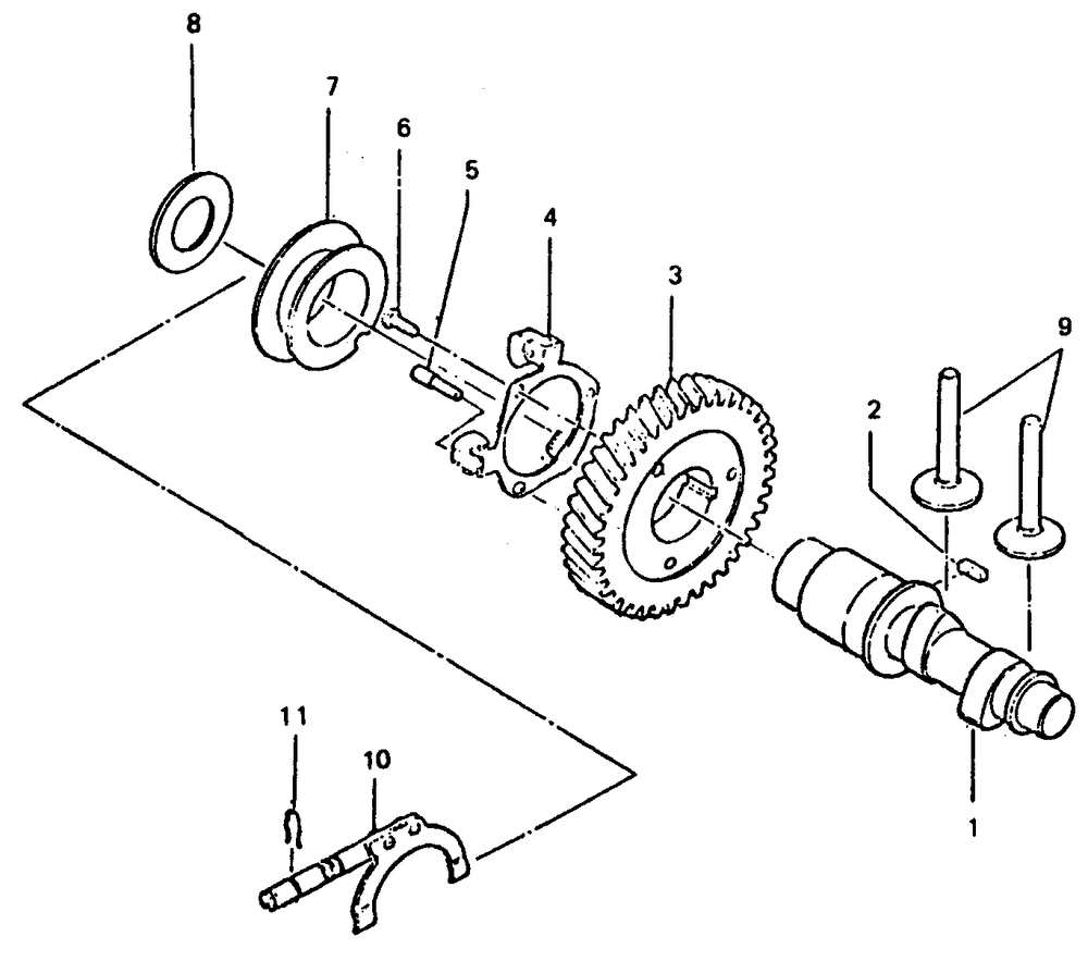 Camshaft And Governor Diagram and Parts List for 8699-0  Generac Generator