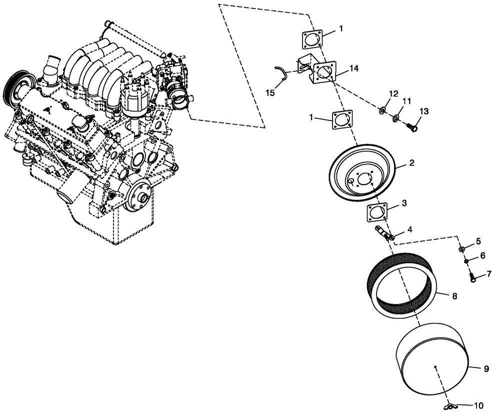 Ev Air Cleaner 3.0l Cpl Diagram and Parts List for QT05030AVSN (4137868 - 4202779)(2005) Generac Generator