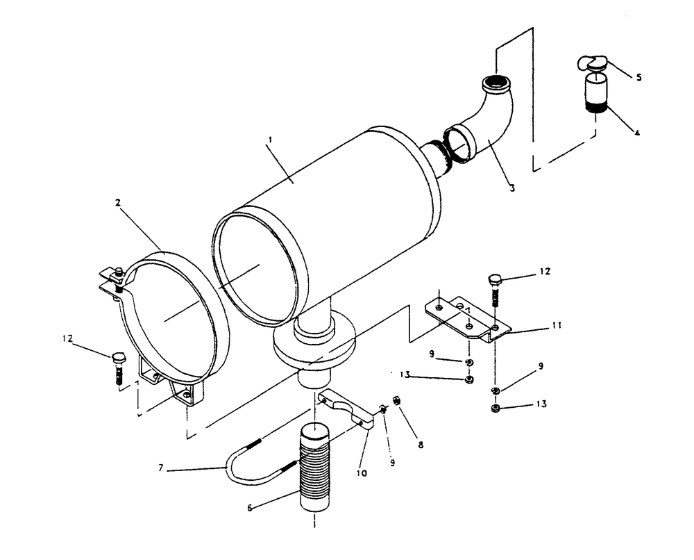 Muffler Diagram and Parts List for 0591-1  Generac Generator