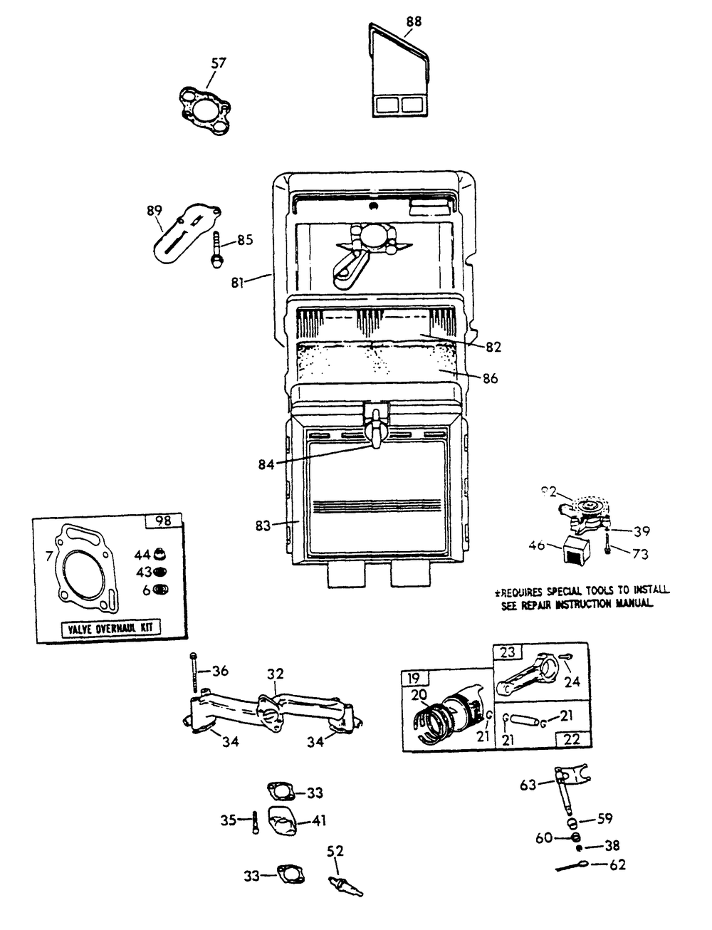 Gn-480 And Gn-570 Engine (Part 2) Diagram and Parts List for 0443-1  Generac Generator