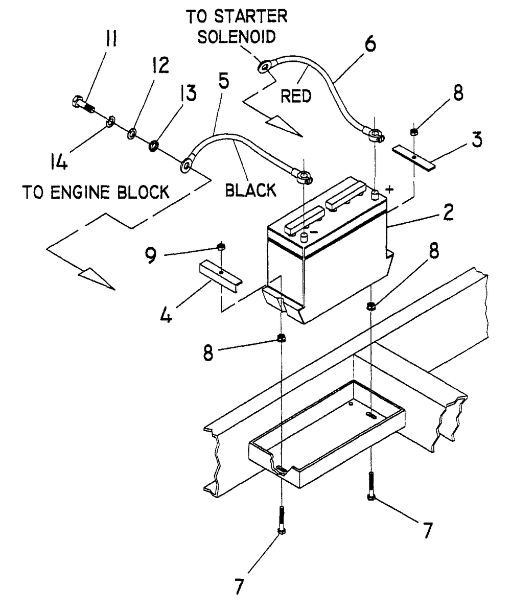 Battery Diagram and Parts List for 0915-3  Generac Generator