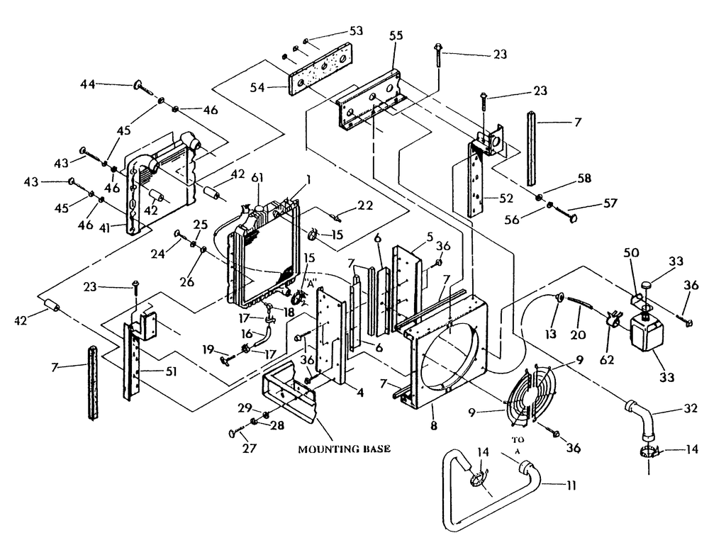 Radiator Diagram and Parts List for 9336-5  Generac Generator