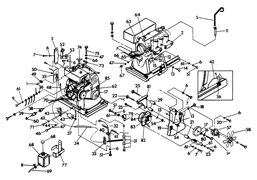 Engine Common Parts Diagram and Parts List for 9340-4  Generac Generator
