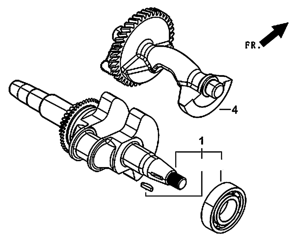 Crankshaft And Balance Shaft Diagram and Parts List for 0059395 (7008470E - 7479864E)(2016) Generac Generator