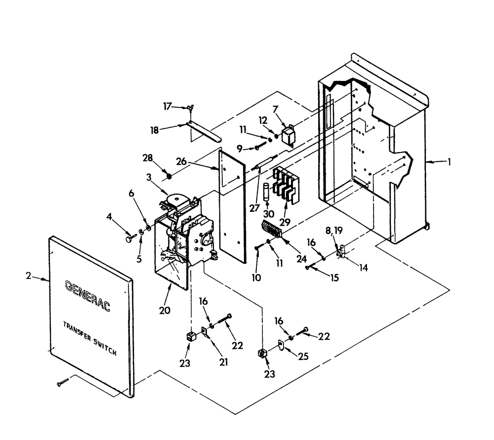 Transfer Switch Diagram and Parts List for 9067-9  Generac Generator