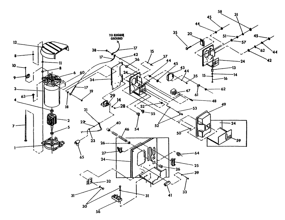Alternator And Panel Diagram and Parts List for 0888-0  Generac Generator