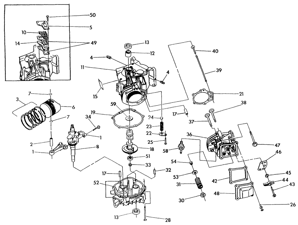 Long Block Diagram and Parts List for 0803-2  Generac Generator