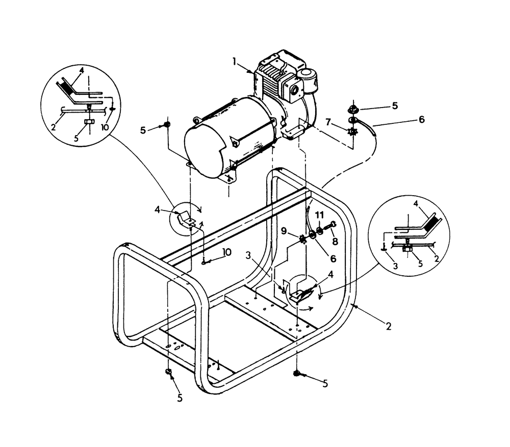 Engine And Cradle Diagram and Parts List for 9298-0  Generac Generator
