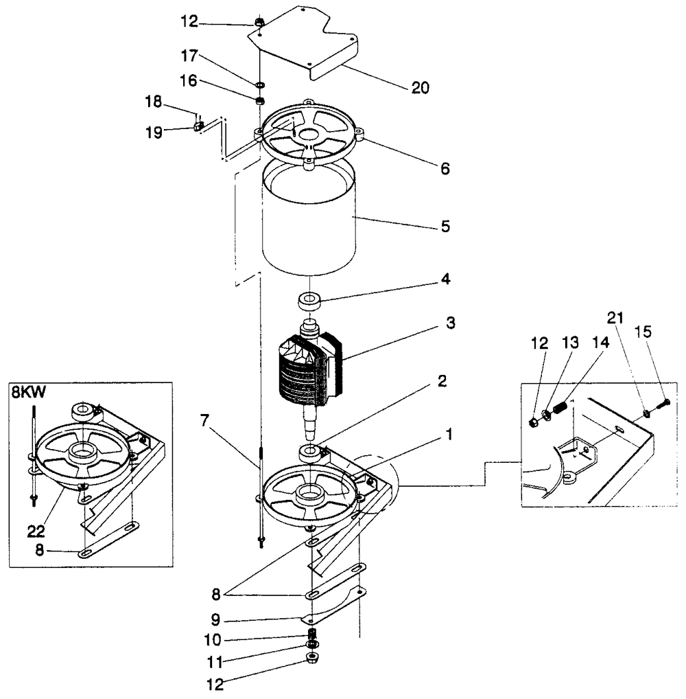 Alternator Diagram and Parts List for 4176-0  Generac Generator