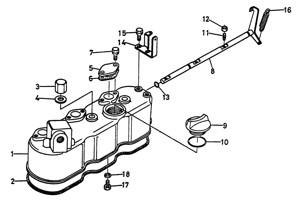 Head Cover Diagram and Parts List for 1011-C  Generac Welder