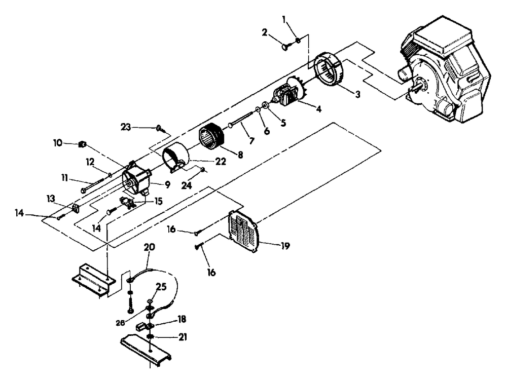 Generator Diagram and Parts List for C8000 (5563-1)(5563-1) Generac Generator
