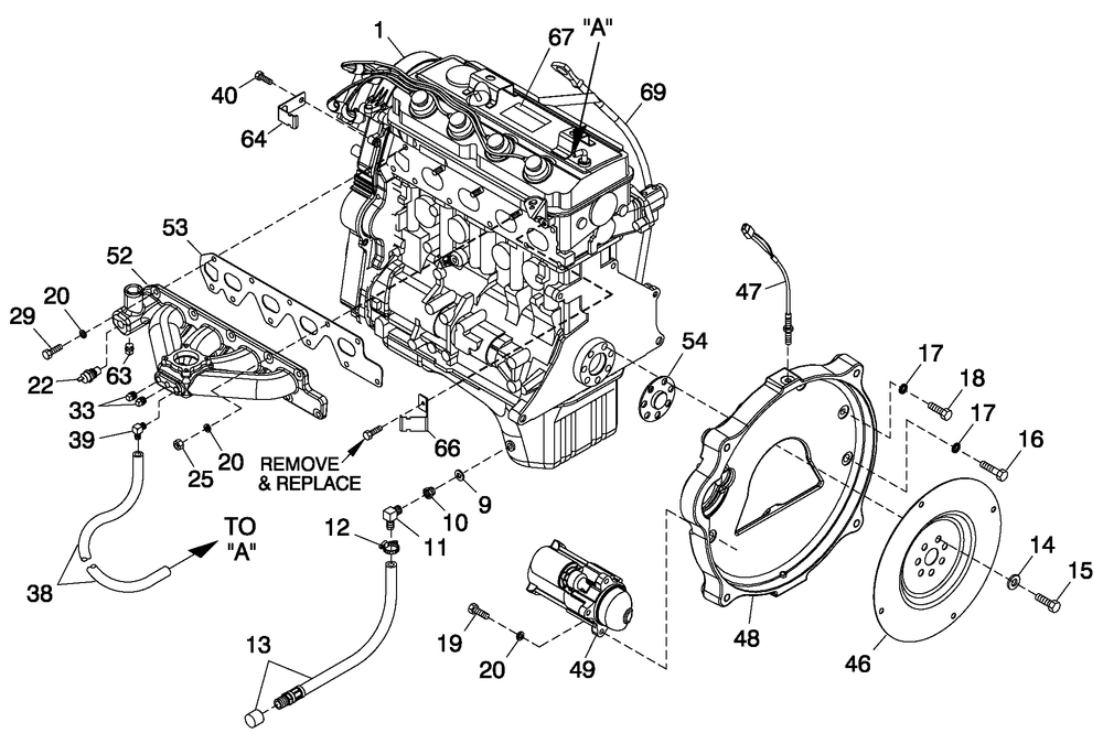 Engine Common Parts 2.4l G2 Diagram and Parts List for QT02524ANANA (4911910)(2007) Generac Generator