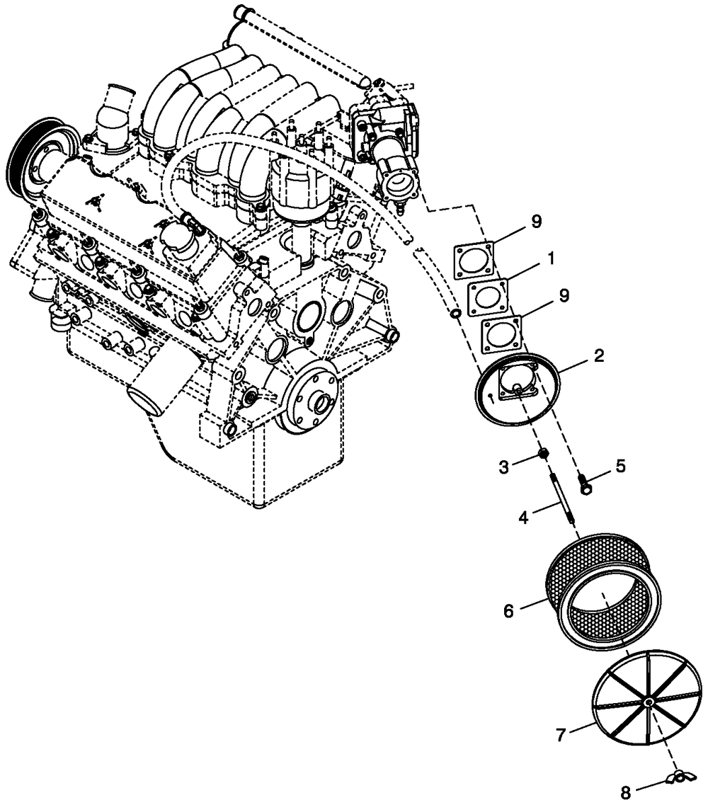 Air Cleaner 3.0l Ford C2 Diagram and Parts List for QT03030ANSN (4112922 - 4204166)(2005) Generac Generator