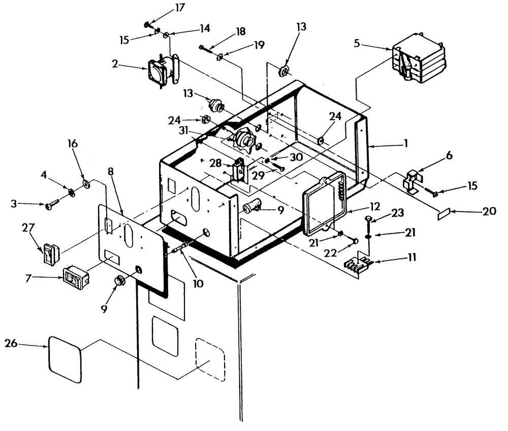 Control Panel Diagram and Parts List for 9653-2  Generac Generator