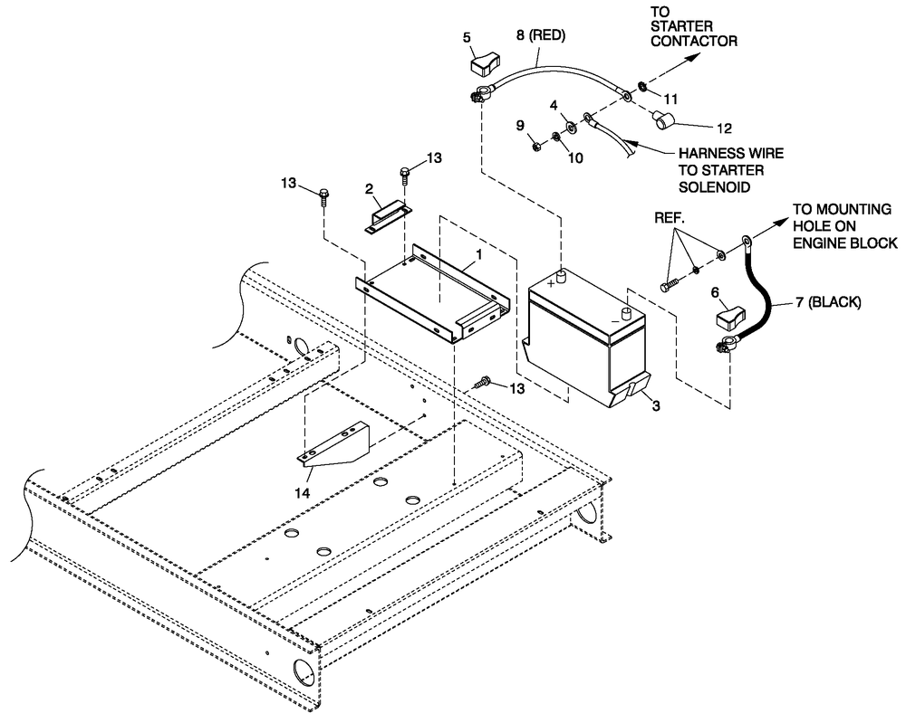 Ev Battery Diagram and Parts List for ET07068KNSN (6062090 - 6101378)(2010) Generac Generator