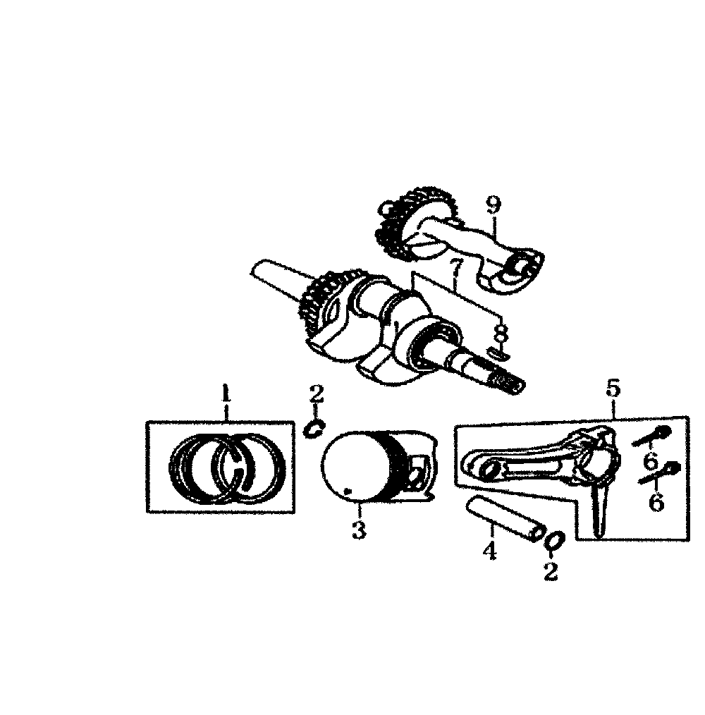 Piston assy Diagram and Parts List for 5940-1  Generac Generator