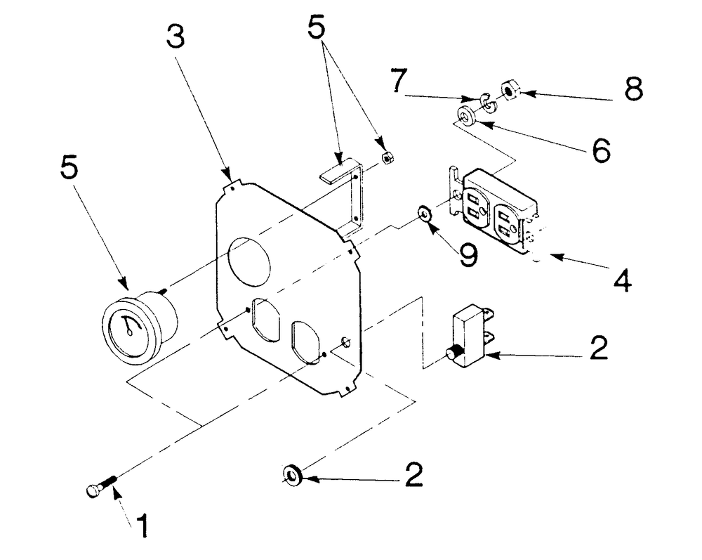Control Panel 1 Diagram and Parts List for 9307-0  Generac Generator