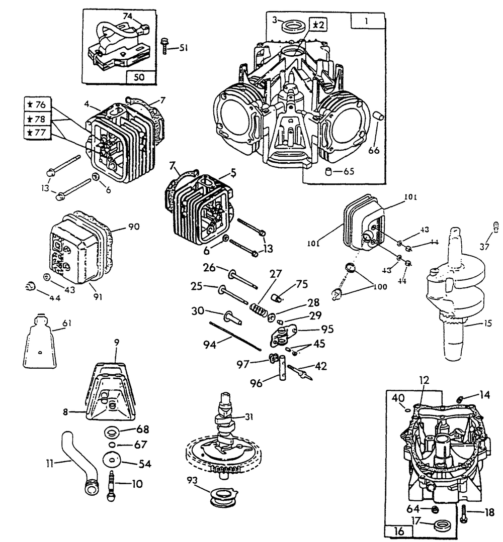 Engine - Gn-480 (Part 3) Diagram and Parts List for 9734-3  Generac Generator