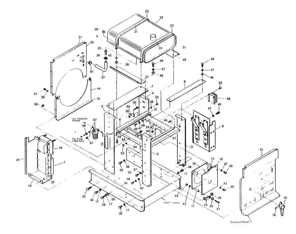 Compartment Diagram and Parts List for 6981-0  Generac Generator