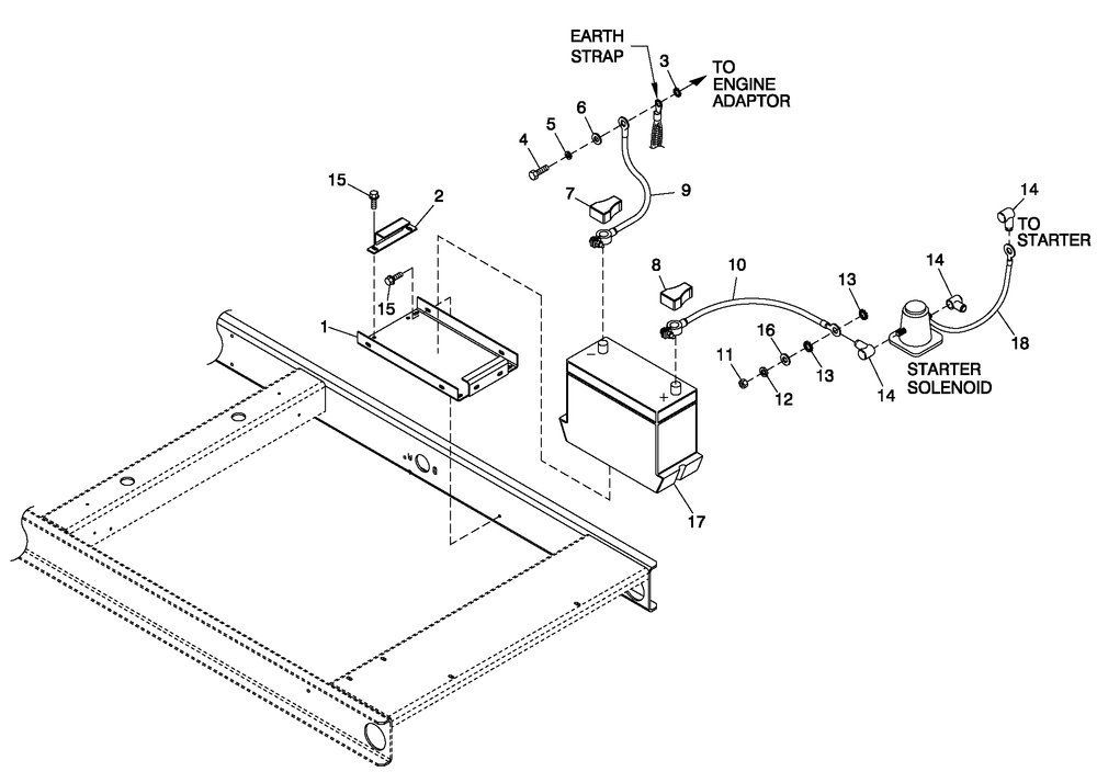 Battery C1 Cpl Diagram and Parts List for 0052150 (4005V04485)(2005) Generac Generator