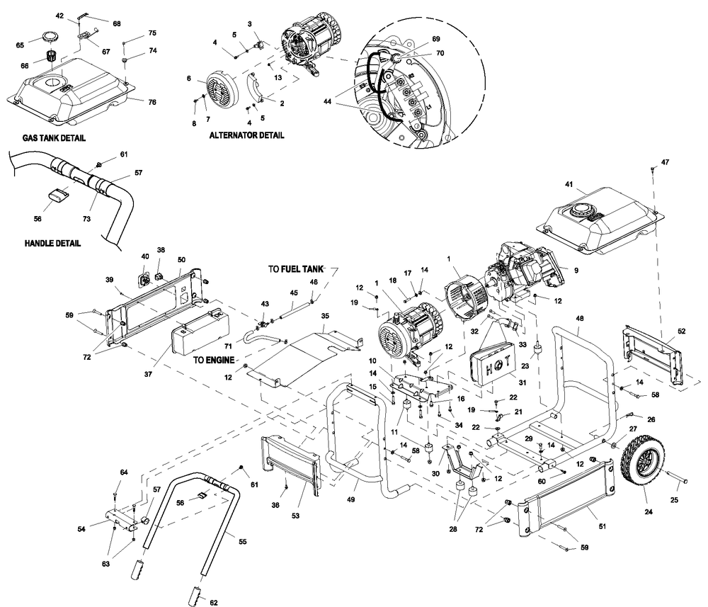 Ev Xg4000 Ps 49st Diagram and Parts List for 0057781 (8513565)(2013) Generac Generator