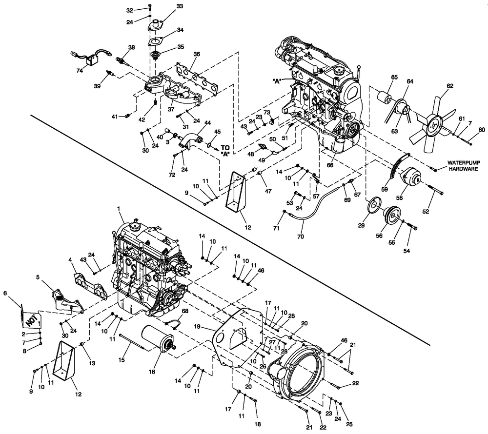 Ev Engine Common Parts 1.5l 1800 Rpm Diagram and Parts List for 0050980 (0605V01554 - 1005V02703)(2005) Generac Generator