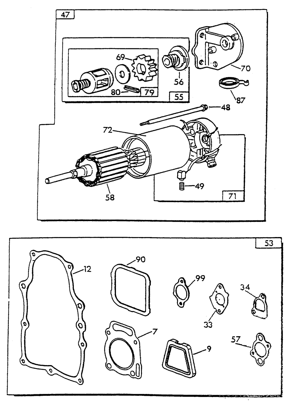 Engine Common Parts 3 Diagram and Parts List for 9592-1  Generac Generator