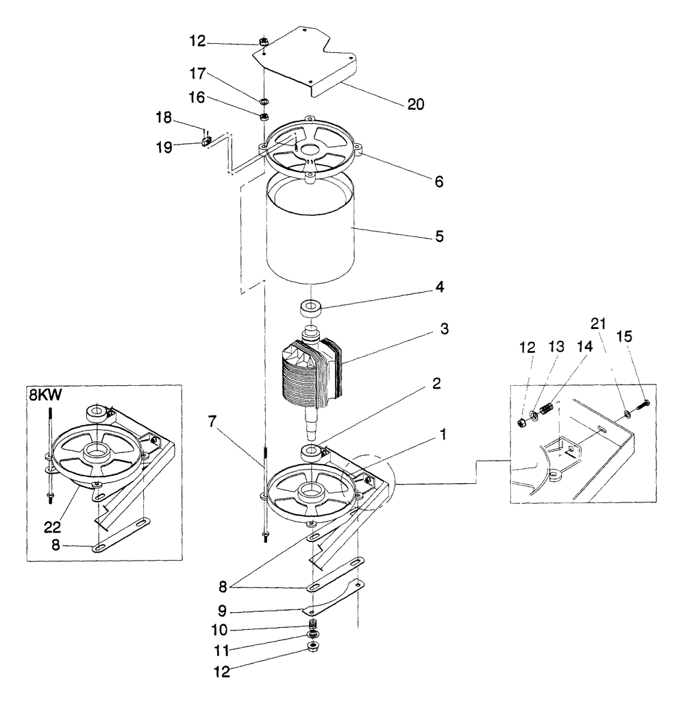 Alternator Diagram and Parts List for 4300-0  Generac Generator