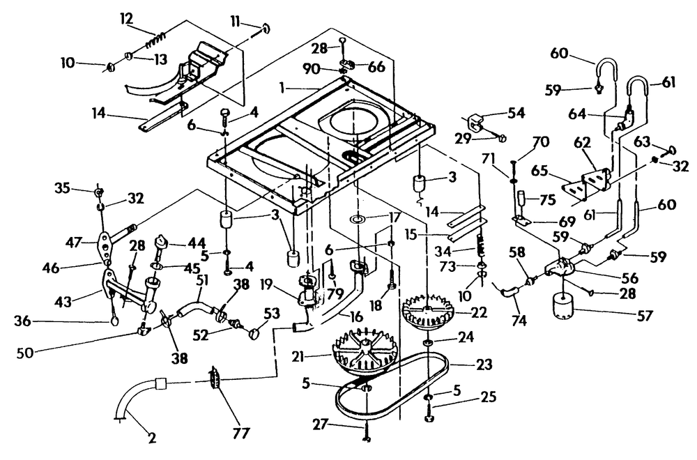 Base And Pulley Diagram and Parts List for 0626-2  Generac Generator