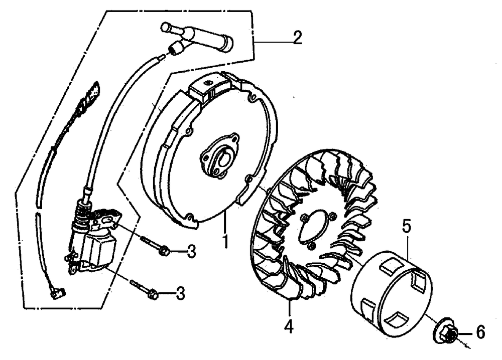 Flywheel Diagram and Parts List for 0059911 (7363389 - 7363816)(2012) Generac Generator