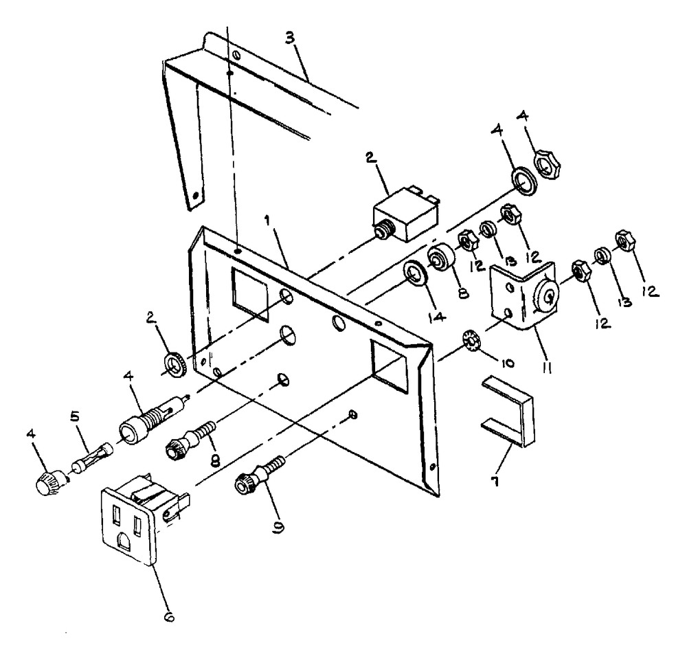 Control Panel No. 61795 Diagram and Parts List for G1450 (8772-0)(8772-0) Generac Generator