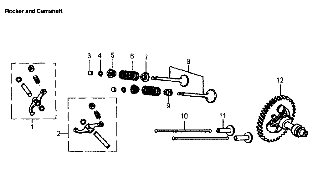 Rocker & camshaft Diagram and Parts List for GP6500E-5941-3  Generac Generator
