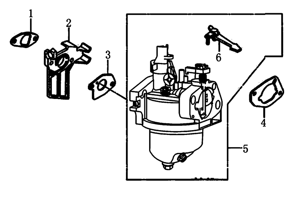 Carburetor Diagram and Parts List for 0065490 (9137065 - 9924595)(2015) Generac Generator