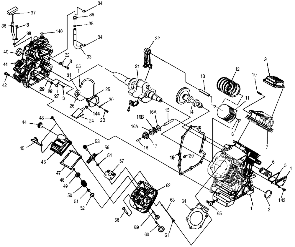 Engine 3 Diagram and Parts List for 0043892 (3787648 - 3906618)(2014) Generac Generator