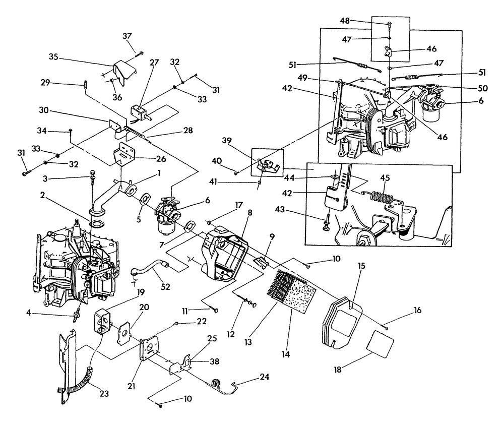Engine Accessories Diagram and Parts List for 9712-2 Np50g Rv Generac Generator