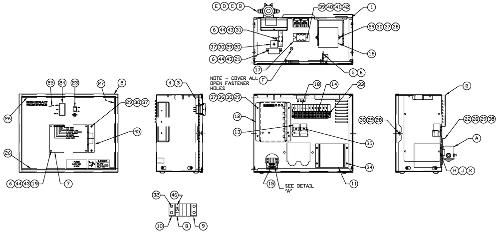 R-100 3600 Rpm 3.0l/3.9l Diagram and Parts List for QT05030AVSN (4137868 - 4202779)(2005) Generac Generator