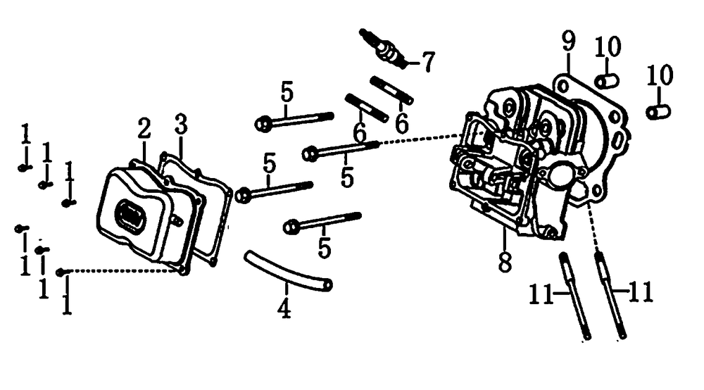 Cylinder Head Diagram and Parts List for 0060372 (7696193A - 8975940A)(2014) Generac Generator