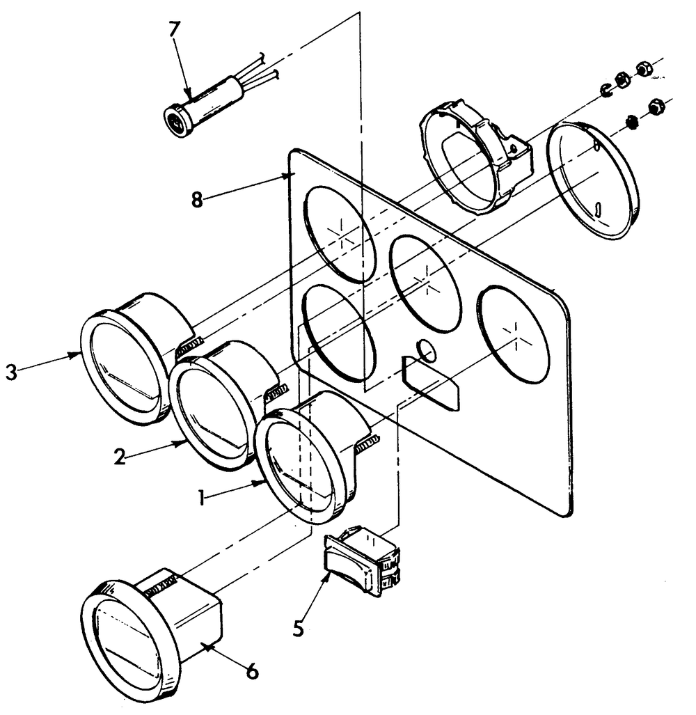 Remote Gauge Panel Diagram and Parts List for 9060-0  Generac Generator