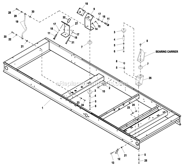 Ev Mounting Base Diagram and Parts List for HT13068JNAC (7642346)(2012) Generac Generator