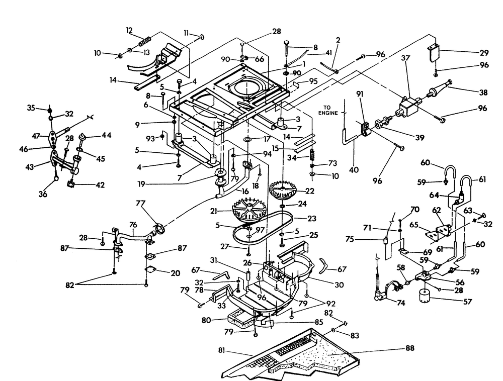 Base And Pulleys Diagram and Parts List for 9677-2  Generac Generator