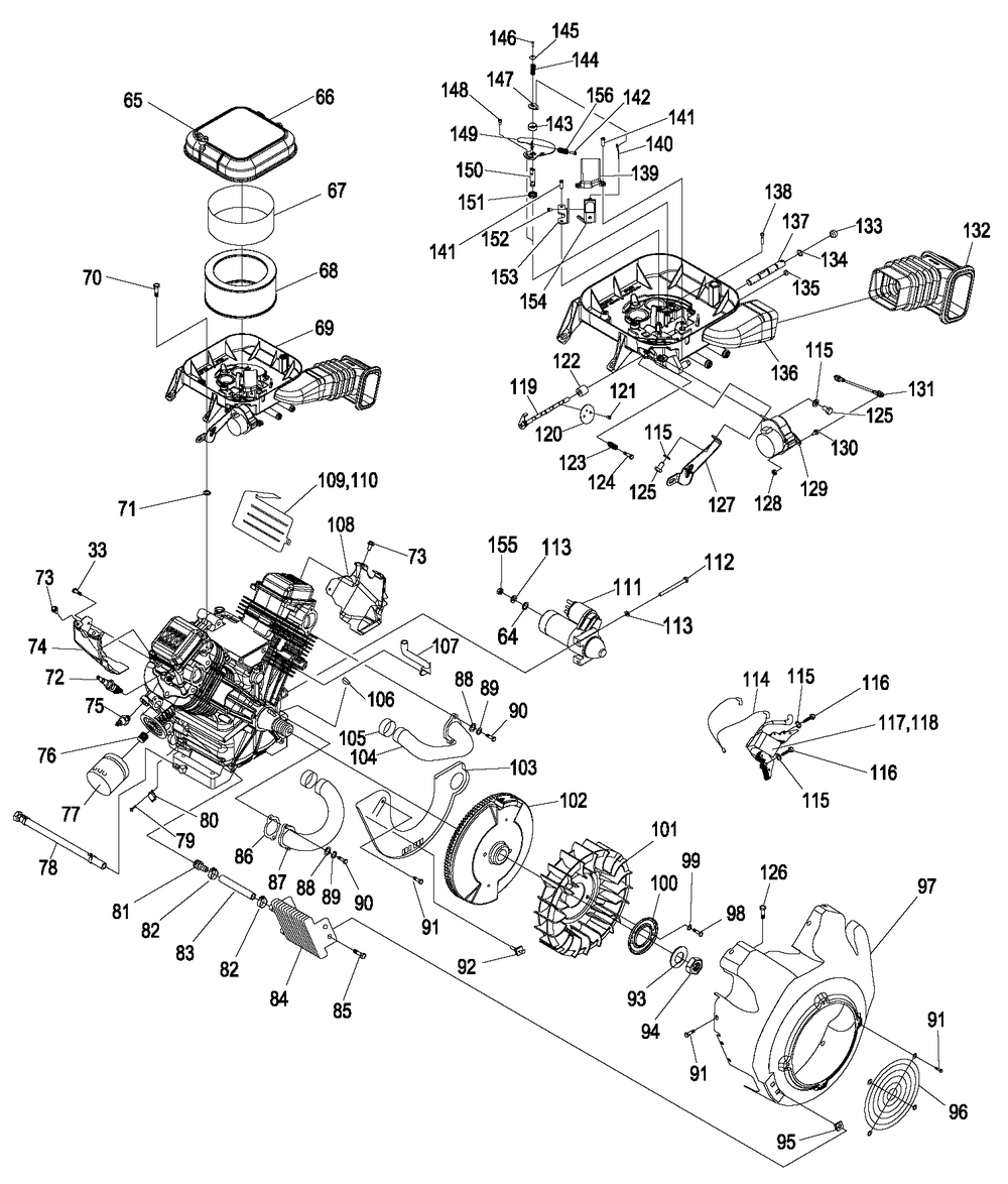 Engine 10 Diagram and Parts List for 0053300 (4718218 - 4869708)(2007) Generac Generator