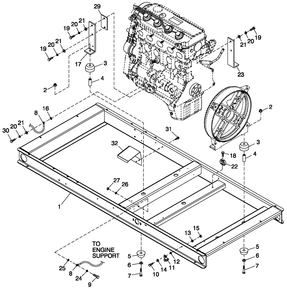 Mounting Base 2.4l C2 Diagram and Parts List for ET04524JNSN (5708899)(2009) Generac Generator