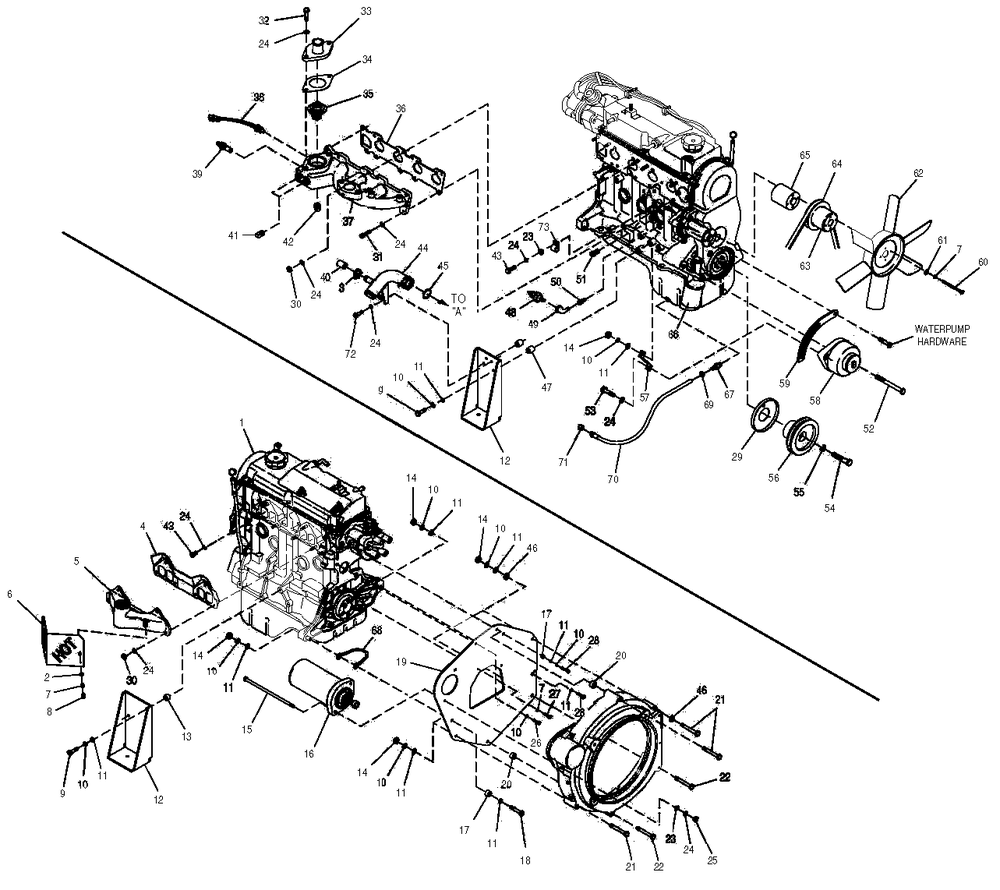 Engine Diagram and Parts List for 0050980 (0605V01554 - 1005V02703)(2005) Generac Generator
