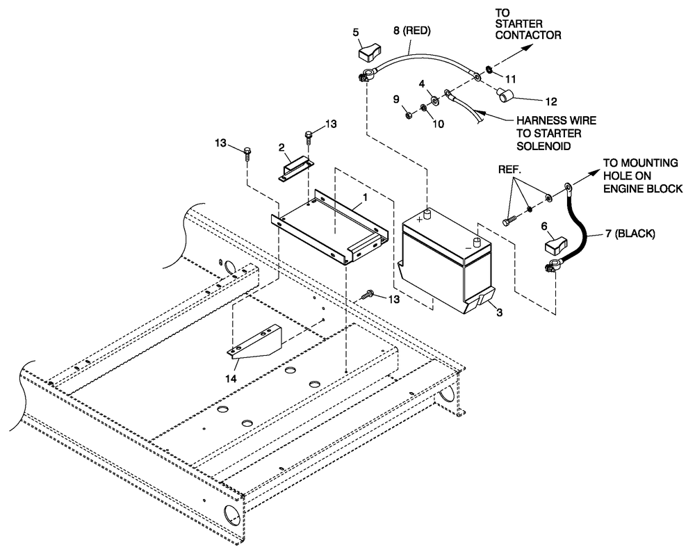Battery 6.8l Cpl Diagram and Parts List for QT07068ANSNA (4690436 - 4780924)(2007) Generac Generator