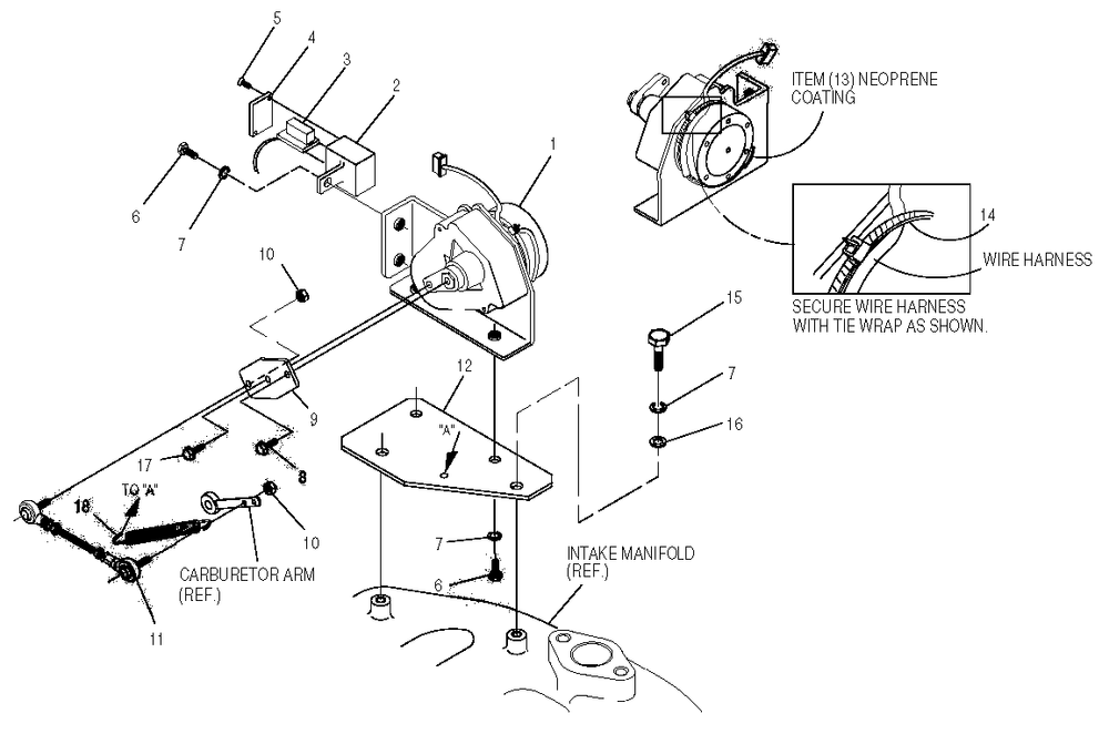 Governor Assembly Diagram and Parts List for 0050980 (0605V01554 - 1005V02703)(2005) Generac Generator
