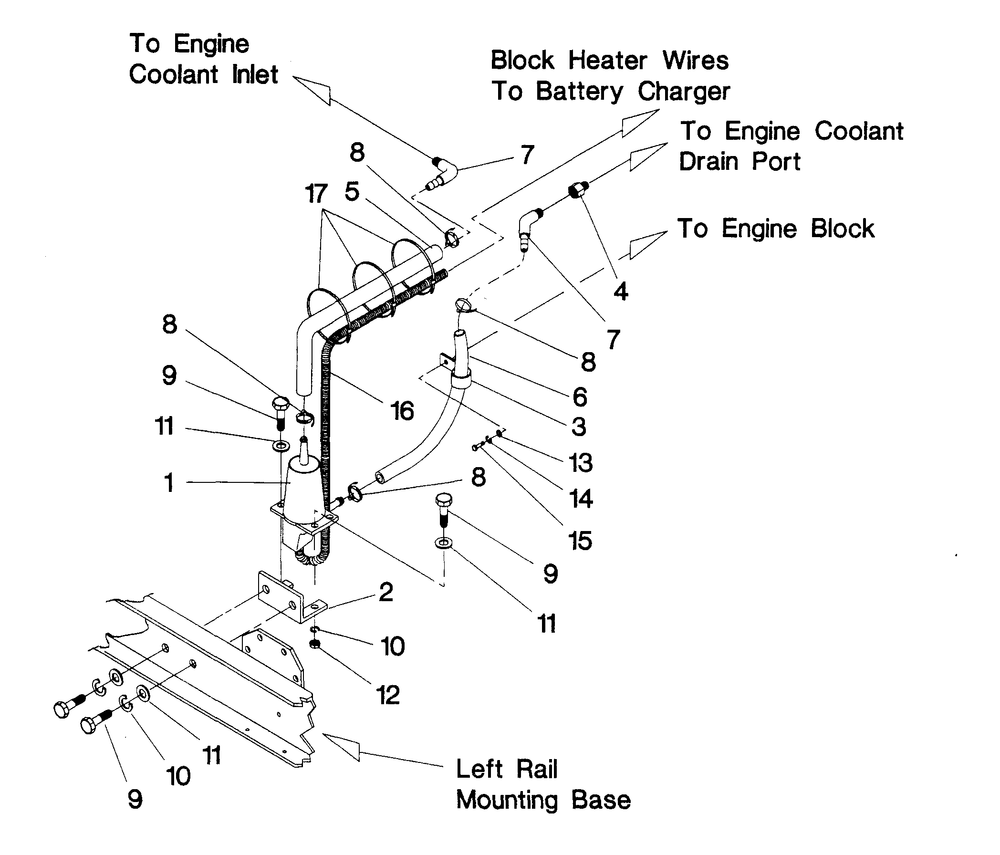 Block Heater Diagram and Parts List for 4058-0  Generac Generator