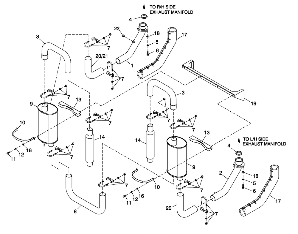 Muffler 5.4l/6.8l Cpl Exhaust C3 Diagram and Parts List for QT04554AVSNA (4413178 - 4808303)(2007) Generac Generator